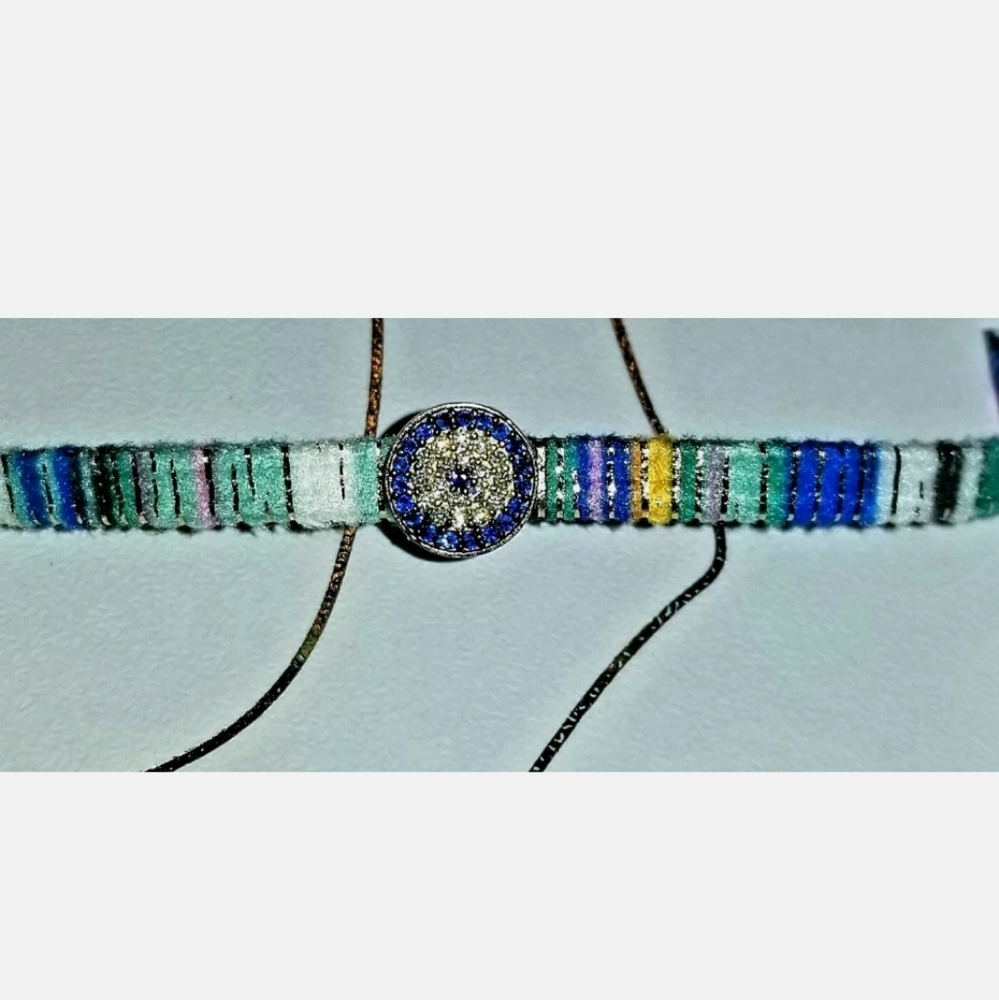 TURKISH EVIL EYE THREAD ANKLET ANKLET BRACELET PROTECTION  STERLING SILVER